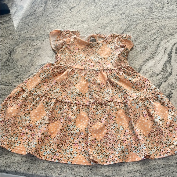 Floral Peach Kids Dress l 5 - Picture 1 of 8